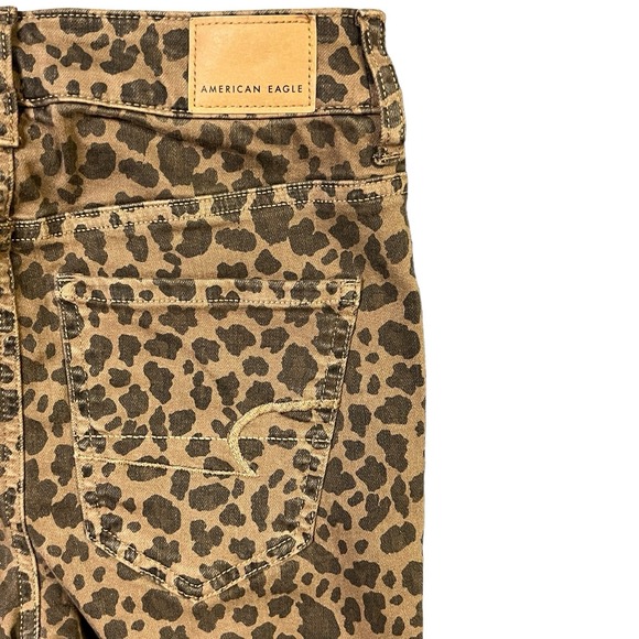 American‎ Eagle Womens Leopard Print Super Hi Rise Jegging Skinny Pants Size 4 - Picture 7 of 13